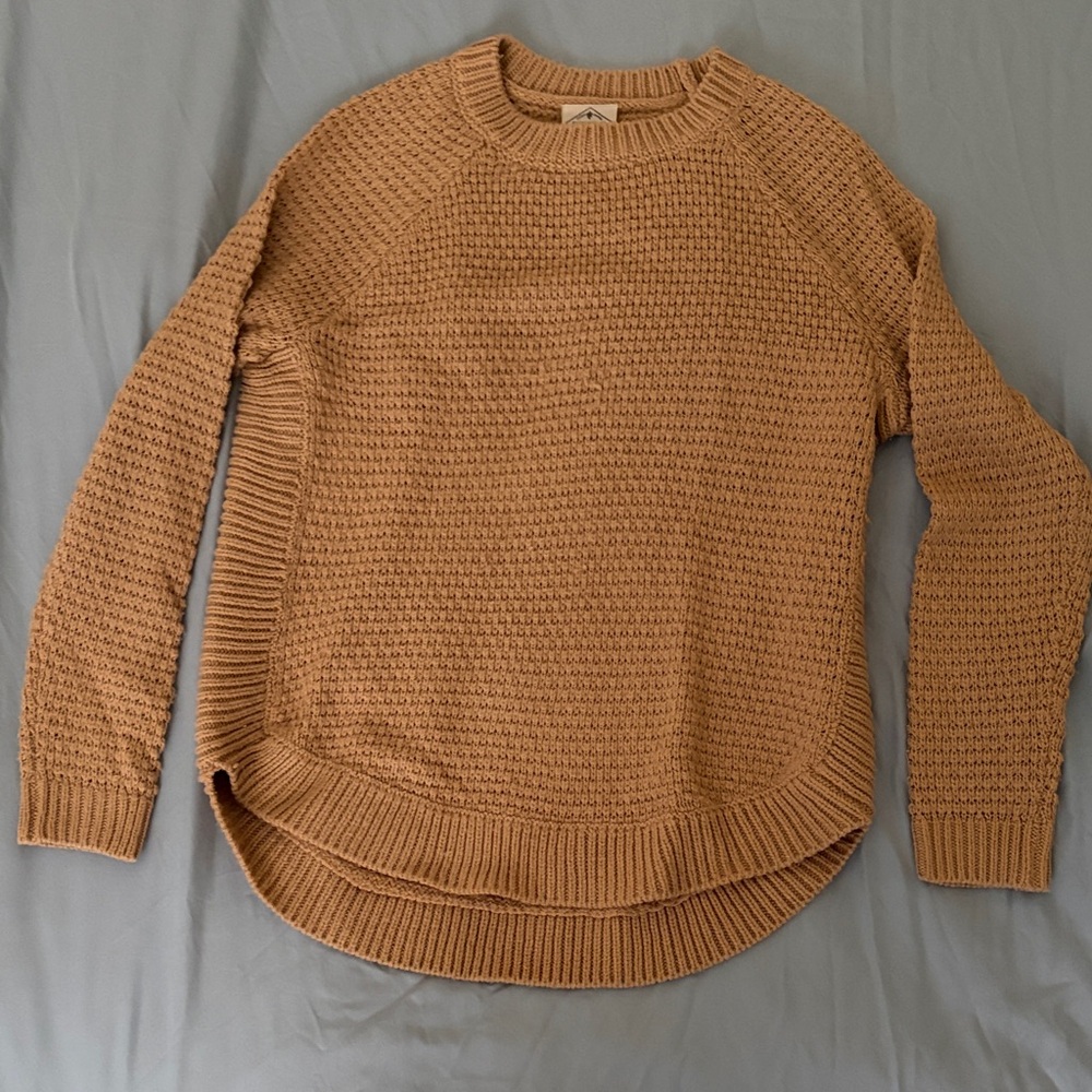 St. John's Bay women’s small Camel brown Knit fisherman Sweater
